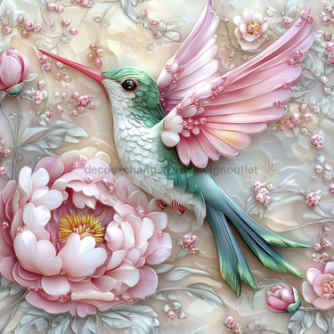 Hummingbird Sign, DCO-13215, Sign For Wreath, 10x10